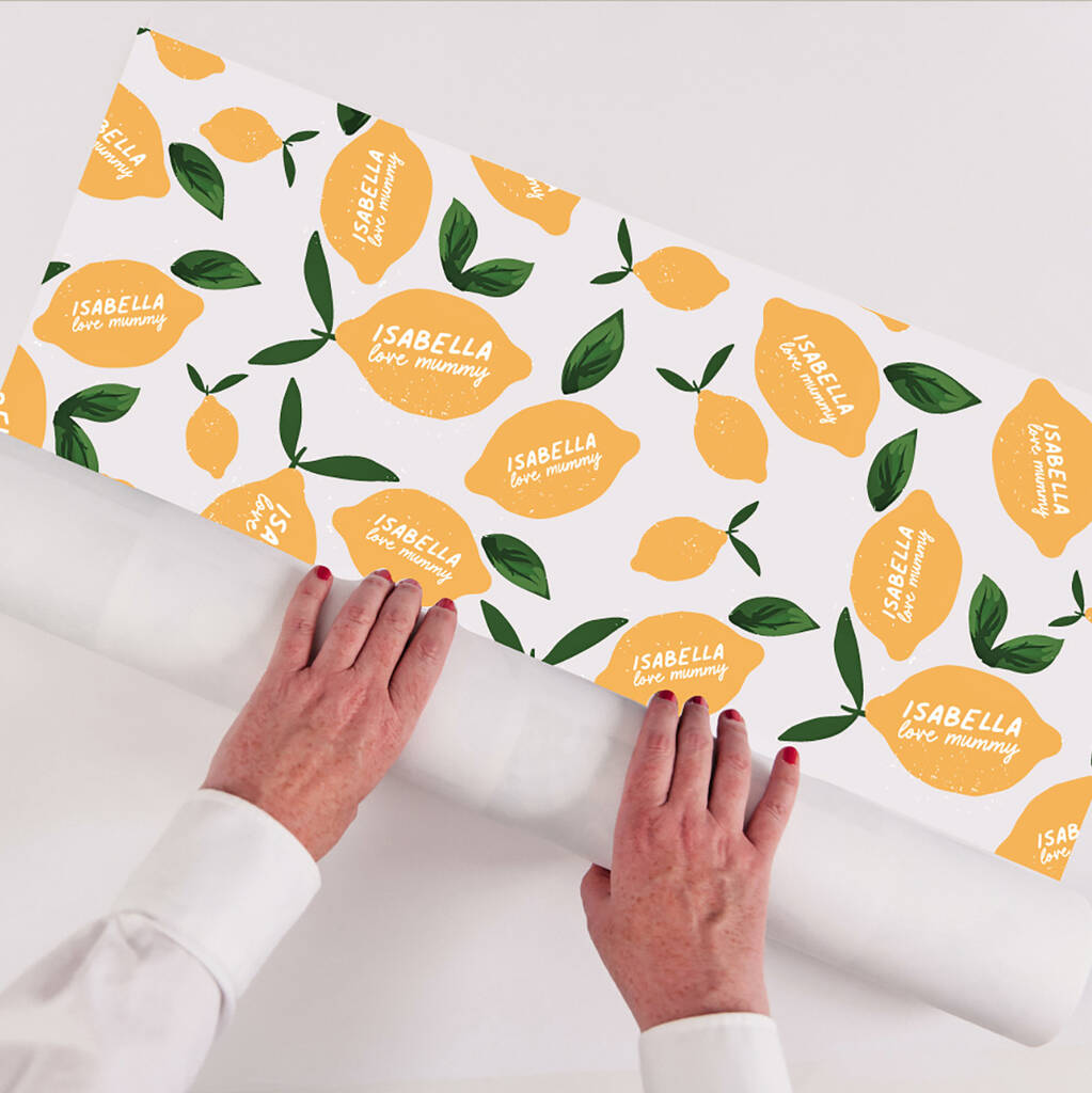 Personalised Lemon Wrapping Paper By Abigail Warner