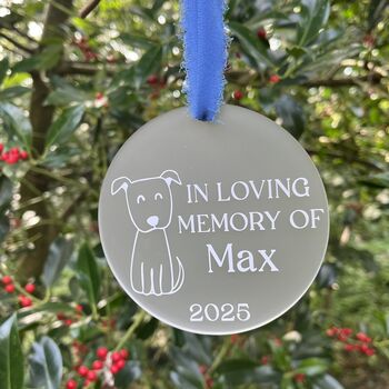 Personalised Dog Remembrance Christmas Decoration, 2 of 4