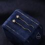 Star Bezel Cz Crystal Threader Earrings, thumbnail 3 of 9