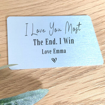 Personalised Aluminium 'I Love You Most' Keepsake Card, 3 of 3