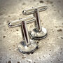 Fly Fishing Reel Cufflinks Antiqued Pewter, thumbnail 4 of 4