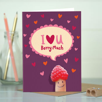Funny Romantic Card 'Love You Berry Much', 3 of 4