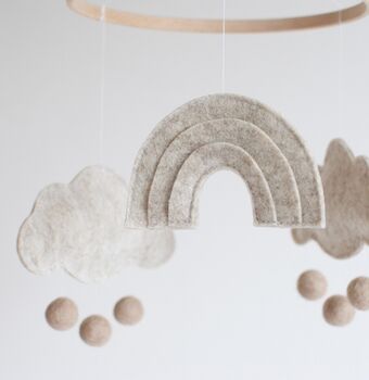 Natural Cloud And Rainbow Baby Mobile, 5 of 8