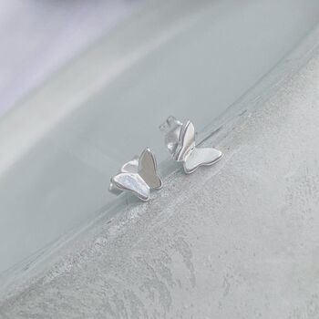 Silver Butterfly Earrings, Patience And Caring, 2 of 4