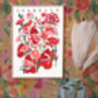 January Carnations Birth Flower Print And Name, thumbnail 4 of 4