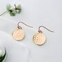 Minimalist Rose Gold Disc Earrings, thumbnail 5 of 5