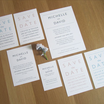 Modern Typography Wedding Save The Date Card, 8 of 12