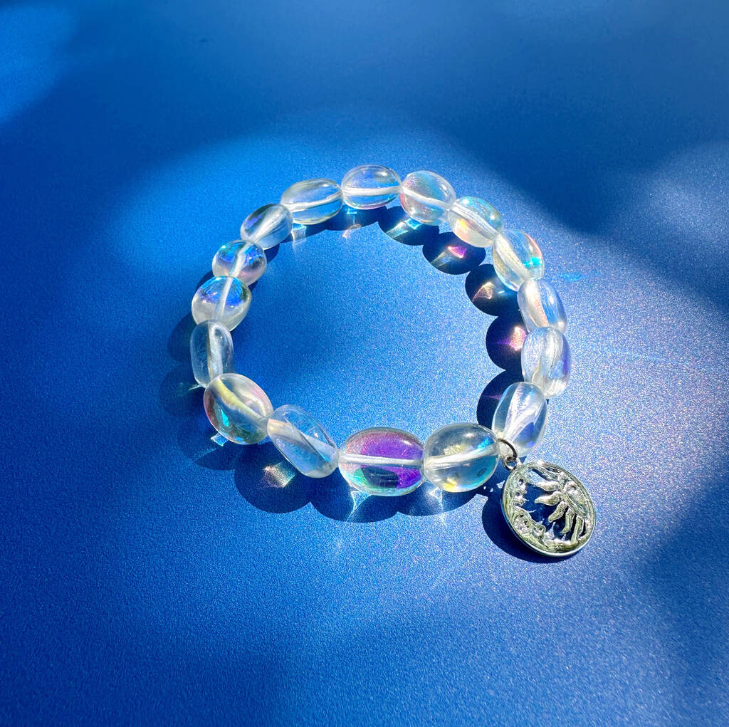 Gemstone Beaded Bracelets With Sun And Moon Charm By Lucent Studios