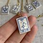 Ceramic Tarot Card Tiny Clay Charm Necklace The Star, thumbnail 6 of 9