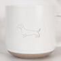 Dachshund Engraved White Ceramic Tea/ Coffee Mug, thumbnail 1 of 3