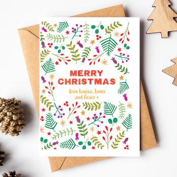 Personalised Christmas Florals Card Pack, 2 of 3