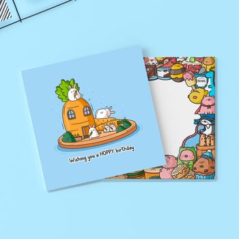 Bunny Rabbit Birthday Card | Cute Greetings Card, 3 of 4
