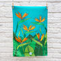 Tropical Bird Of Paradise Flower Cotton Tea Towel, thumbnail 1 of 8