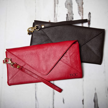 Personalised Envelope Leather Purse / Mini Clutch, 6 of 12