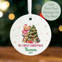 Personalised Baby's 1st Christmas Bauble Teddy Bear Keepsake, thumbnail 1 of 3