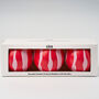 Trio Of Baubles In Swedish Design Filled With Swedish Chocolates, thumbnail 6 of 12
