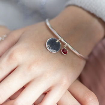 Child's Personalised Disc Birthstone Bangle, 6 of 11