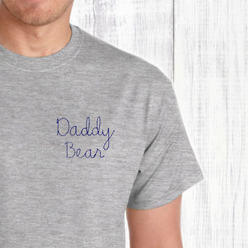 Father's Day Embroidered Daddy Bear T Shirt By Betty Bramble ...