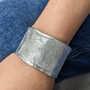 Handmade Silver Cuff Textured Bracelet, thumbnail 4 of 6