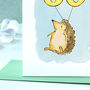 Hedgehog 60th Birthday Card, thumbnail 2 of 8