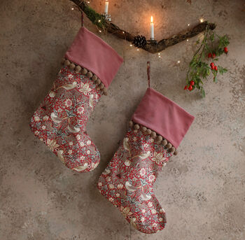 William Morris Christmas Stocking With Velvet Cuff, 2 of 5