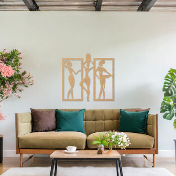 Wooden African Women Wall Art Set For Modern Home Decor, 7 of 9