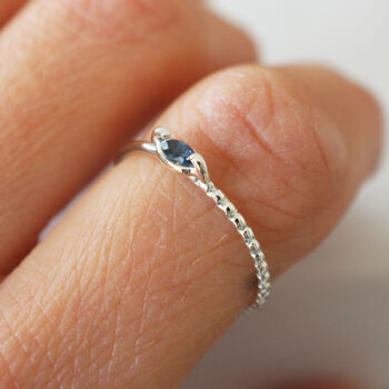 Una Sapphire Stacking Ring 9ct Gold Or Sterling Silver, 3 of 5