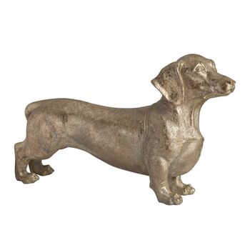 Gold Dachshund Dog Statue, 4 of 5