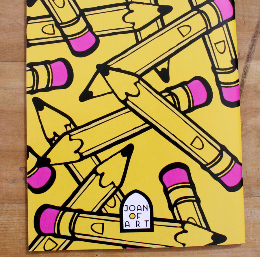 yellow pencil sketchbook by joan of art