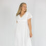 Women's White Cotton Short Sleeve Polka Dot Nightdress, thumbnail 3 of 4