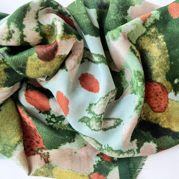 Green Floral Lightweight Scarf Gift For Her, 7 of 12