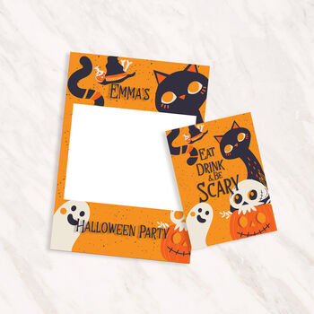 Black Cat Halloween Party Selfie Frame And Sign, 2 of 6