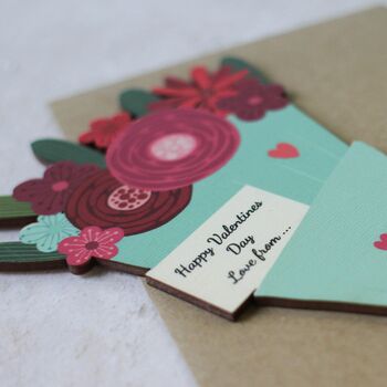 Valentines Day Keepsake Card In Wood, Personalised, 5 of 6