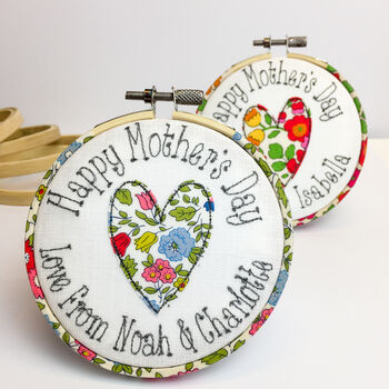 Mothers Day Personalised Embroidered Hoop Card, 2 of 12