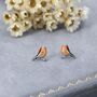 Sterling Silver Enamel Robin Bird Stud Earrings, Nature Inspired Earrings, thumbnail 10 of 12