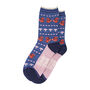 Red Squirrel Woodlands Bamboo Ankle Socks Women's Blue, thumbnail 3 of 3