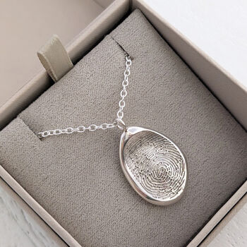 Silver Fingerprint Impression Organic Pendant, 2 of 6