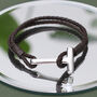 Men's Personalised T Bar Leather Bracelet, thumbnail 4 of 6