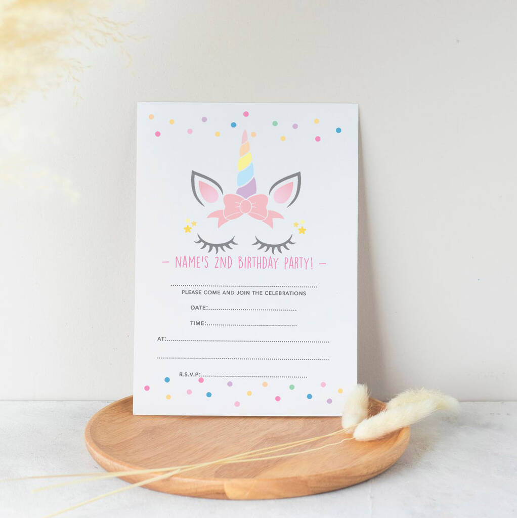 It's Unicorn Party Time Personalised Invites, 1 of 2