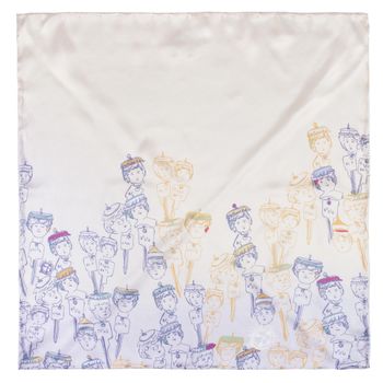 Doll Print Square Silk Scarf, 3 of 5