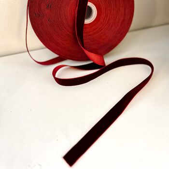 Deep Red/Burgundy Velvet Ribbon Christmas Gift Wrapping, 3 of 5