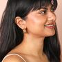 Illusion Double Polished Hoop Earrings In Gold, thumbnail 2 of 4