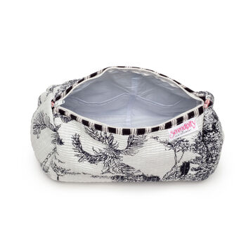 Serendipity Cotton Cosmetic Case Black And White Crane, 3 of 3