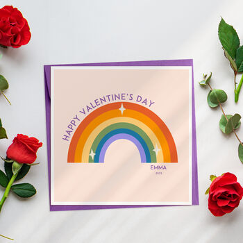 Personalised Rainbow Valentine's Card, 8 of 9