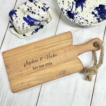 Personalised Acacia Wood Serving Board, 2 of 3