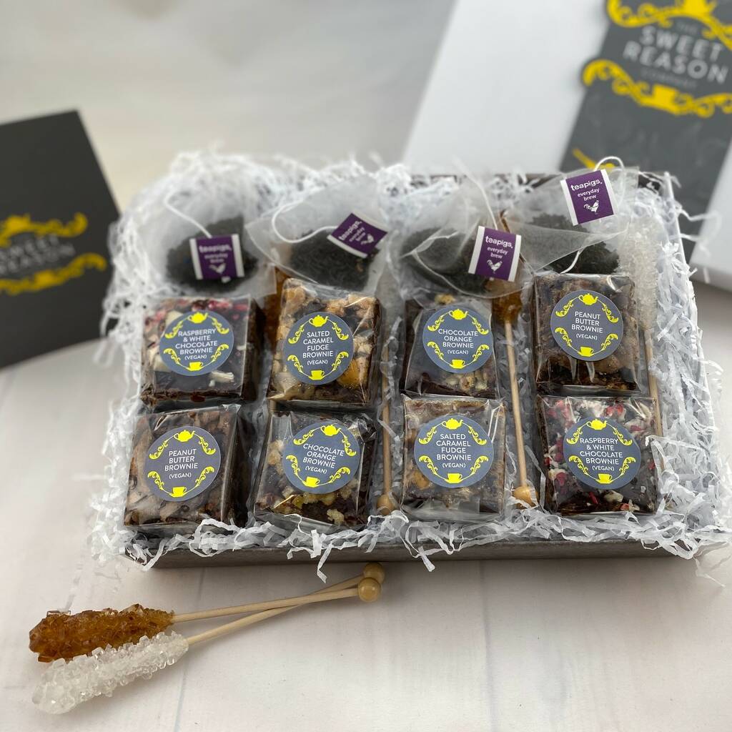 Vegan Brownies Afternoon Tea For Four Gift Box By The Sweet Reason ...