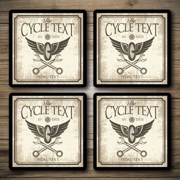 Personalised Bar Runner And Coasters Cycle Shed, 2 of 8