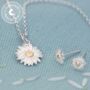 Sterling Silver Daisy Jewellery Set With Stud Earrings, thumbnail 2 of 10