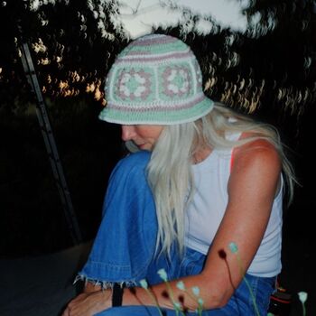 Granny Square Crocheted Summer Bucket Hat, 3 of 3