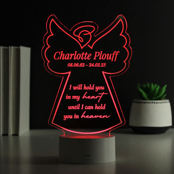 Personalised Angel Memorial Light Sign, 5 of 9